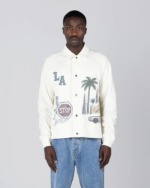 All Over LA Fleece Coaches Jacket Bone