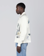 All Over LA Fleece Coaches Jacket Bone (3)
