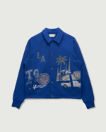 All Over LA Fleece Coaches Jacket Midnight Blue (1)