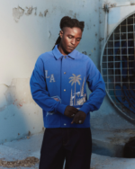All Over LA Fleece Coaches Jacket Midnight Blue