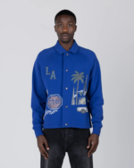 All Over LA Fleece Coaches Jacket Midnight Blue (2)
