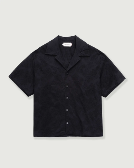 Novelty Floral Camp Shirt Black (1)
