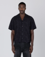 Novelty Floral Camp Shirt Black (2)