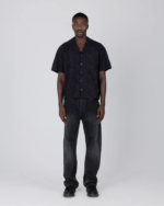 Novelty Floral Camp Shirt Black (5)