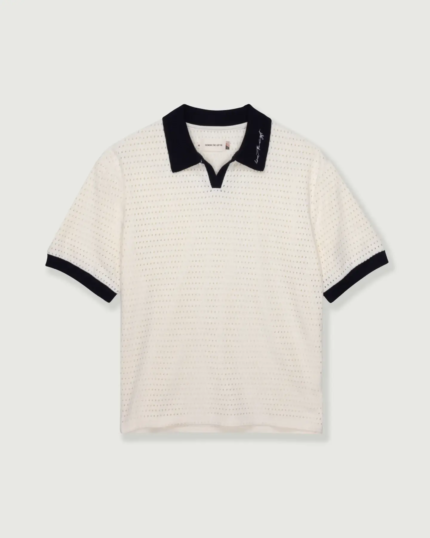 Pique Colorblock Polo Bone