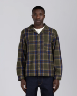 Plaid Flannel Overshirt Olive