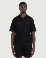 Pointelle Crochet Camp Collar Black (2)