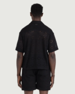 Pointelle Crochet Camp Collar Black (6)