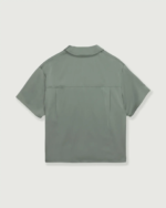 Satin Chest Logo Camp Collar Sage (6)