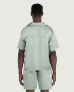 Satin Chest Logo Camp Collar Sage (7)