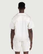 Satin Chest Logo Camp Collar Sand (5)