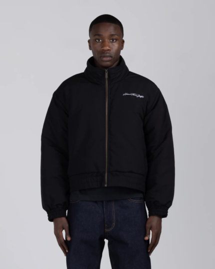 Script Puffer Jacket Black (1)