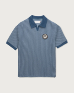 Striped Knit Polo Indigo (1)