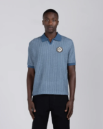 Striped Knit Polo Indigo