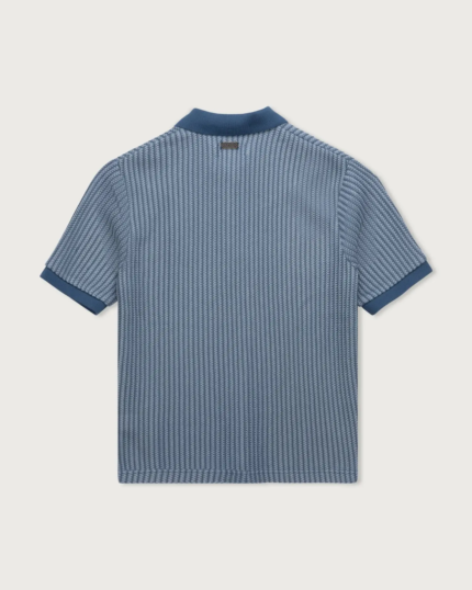 Striped Knit Polo Indigo (5)