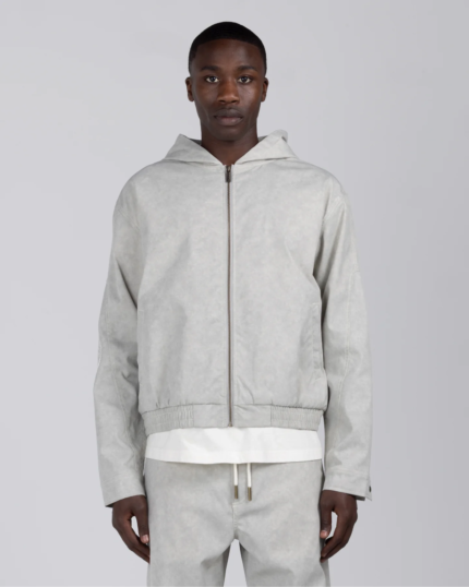 Twill Hooded Jacket Stone