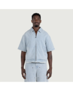 Vintage Indigo Zip Front Short Sleeve Light Indigo (1)