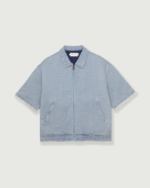 Vintage Indigo Zip Front Short Sleeve Light Indigo