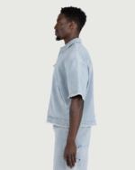 Vintage Indigo Zip Front Short Sleeve Light Indigo (2)