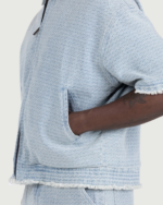 Vintage Indigo Zip Front Short Sleeve Light Indigo (3)