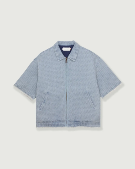 Vintage Indigo Zip Front Short Sleeve Light Indigo