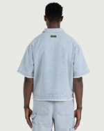 Vintage Indigo Zip Front Short Sleeve Light Indigo (6)